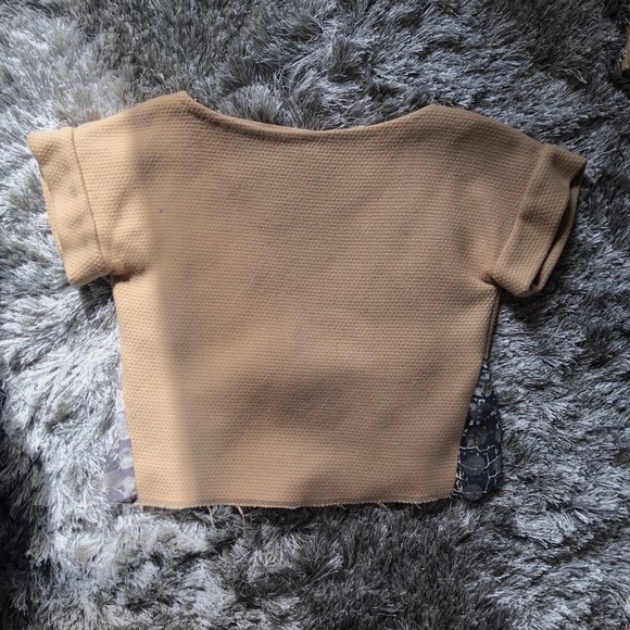 Tops - Khaki wool crop top